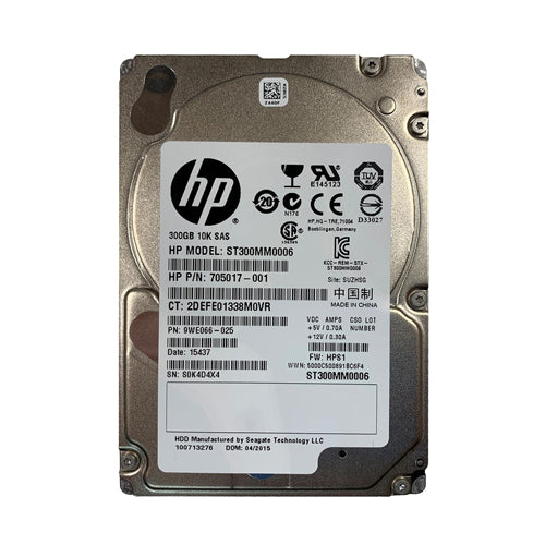 705017-001 HP 300GB 10000RPM SAS 6Gb/s NHP 64MB Cache 2.5-inch Hard Drive