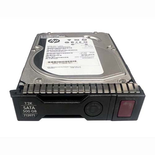 713971-001 HP 500GB 7200RPM SATA 6Gb/s LFF Hot-Pluggable 3.5-inch Midline Hard Drive with Smart Carrier for Gen8 to Gen10 ProLiant Server