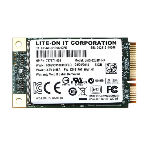 717771-001 HP 32GB Multi-Level Cell SATA 6Gb/s mSATA Solid State Drive
