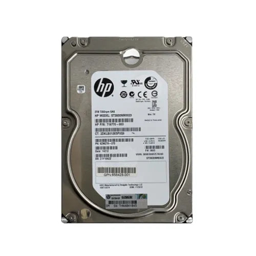 719770-003-GEN - HP 3TB 7200RPM Midline SAS 6Gb/s Hot Pluggable 3.5-Inch Hard Drive for MSA P2000 Series