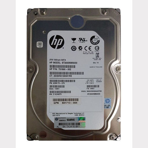 731690-002 HP 2TB 7200RPM SATA 3Gb/s 3.5-Inch Midline Hard Drive