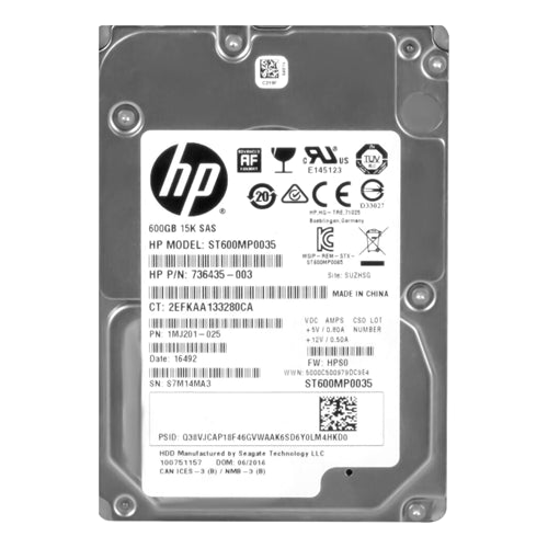 736435-003 HP 600GB 15000RPM SAS 6Gb/s SFF 2.5-inch Hard Drive