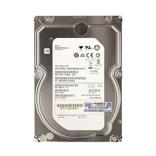 742076-001 HP 4TB 7200RPM SAS 6Gb/s Hot-Pluggable Dual Port LFF 3.5-inch Nearline Hard Drive with Tray for 3Par StoreServ M6720
