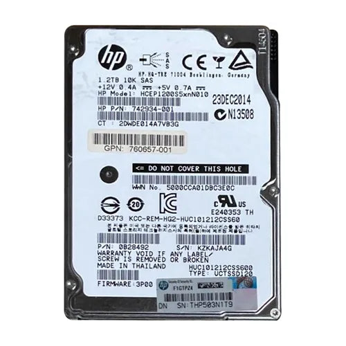 742934-001 HP 1.2TB 10000RPM SAS 6Gb/s Hot-Swappable Dual Port SFF 2.5-inch Hard Drive with Tray for 3PAR StoreServ M6710