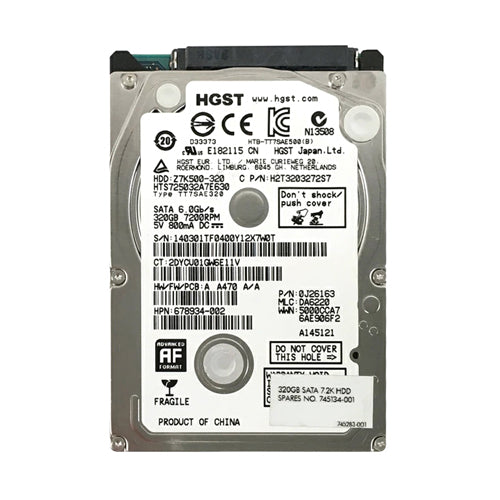 745134-001 HP 320GB 7200RPM SATA 6Gb/s 2.5-inch Hard Drive
