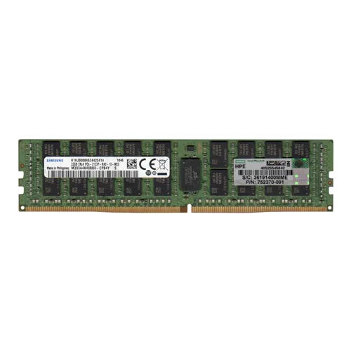 752370-091 HP 32GB DDR4-2133MHz PC4-17000 ECC Registered RDIMM CL15 2Rx4 1.2V 288-Pin Memory Module