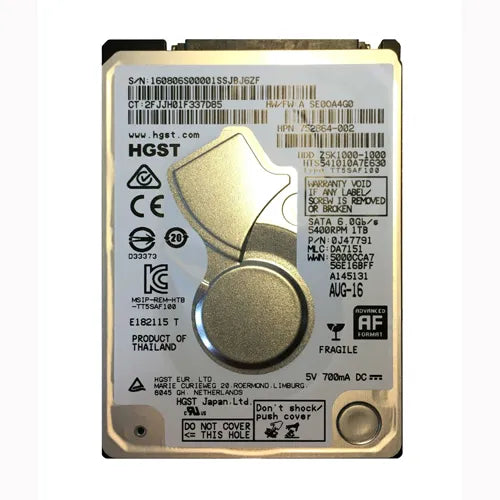 752864-002 HP 1TB 5400RPM SATA 6Gb/s 32MB Cache 2.5-Inch Hard Drive