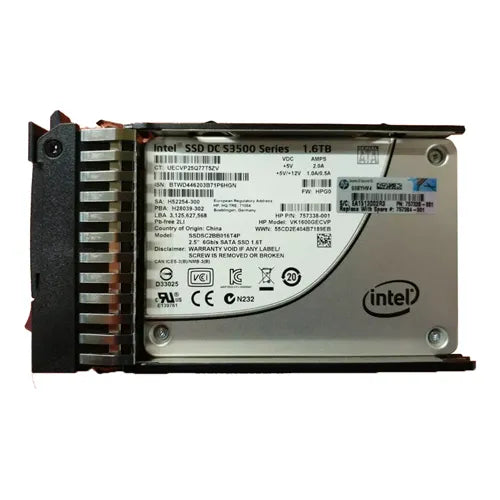 757384-001 HP 1.6TB SATA 6Gb/s Value Endurance 2.5-Inch Enterprise Solid State Drive for ProLiant Servers
