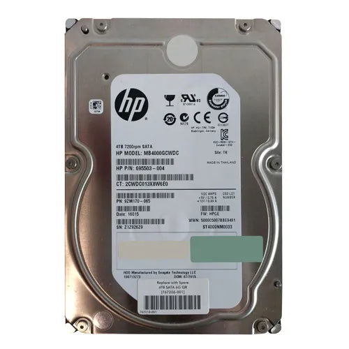 767206-001 HP 4TB 7200RPM SATA 3Gb/s Hot-Swappable 512 3.5-Inch Midline Hard Drive for ProLiant Servers