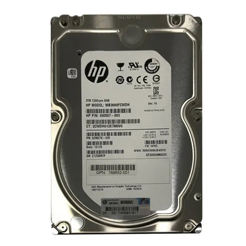 769552-001 HP 3TB 7200RPM SAS 6Gb/s 3.5-Inch Hard Drive