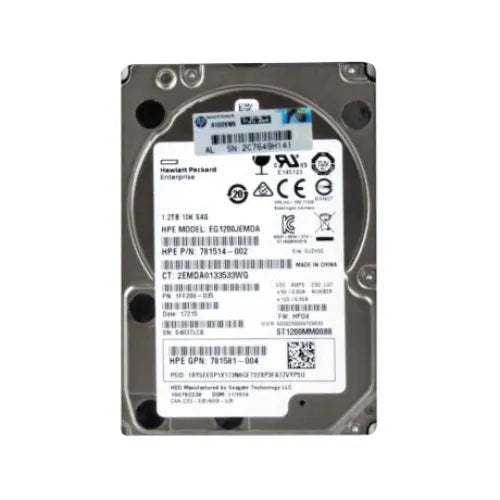 781514-002-1 - HP 1.2TB 10000RPM SAS 12Gb/s 128MB Cache Hot-Swappable SFF 2.5-Inch Hard Drive