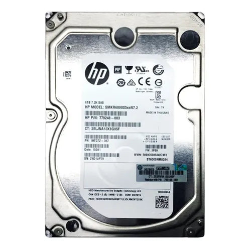 793143-001 HP 6TB 7200RPM SAS 6Gb/s 3.5-inch Nearline Hard Drive with Tray for StoreServ 10000