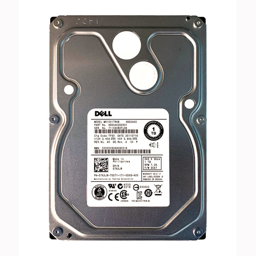 7KXJR Dell 1TB 7200RPM Nearline SAS 6Gb/s 3.5-Inch Hard Drive with for PowerEdge / PowerVault Server