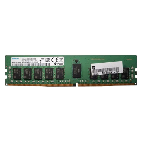 809082-591 HP 16GB DDR4-2400MHz PC4-19200 ECC Registered RDIMM CL17 1Rx4 1.2V 288-Pin Memory Module