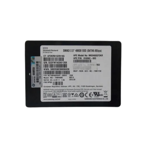 817039-003-NC-HP 480GB 2.5 inch MLC 6Gb/s SATA Solid State Drive