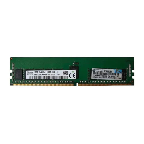 819411-001 HP 16GB DDR4-2400MHz PC4-19200 ECC Registered RDIMM CL17 1Rx4 1.2V 288-Pin Memory Module