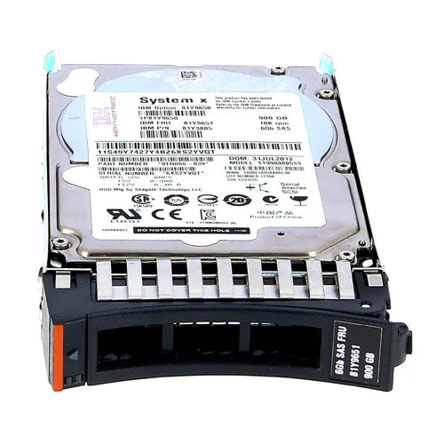 81Y9651 IBM 900GB 10000RPM SAS 6Gb/s Hot Swappable 16MB Cache 2.5-Inch Hard Drive for System x32XX M3