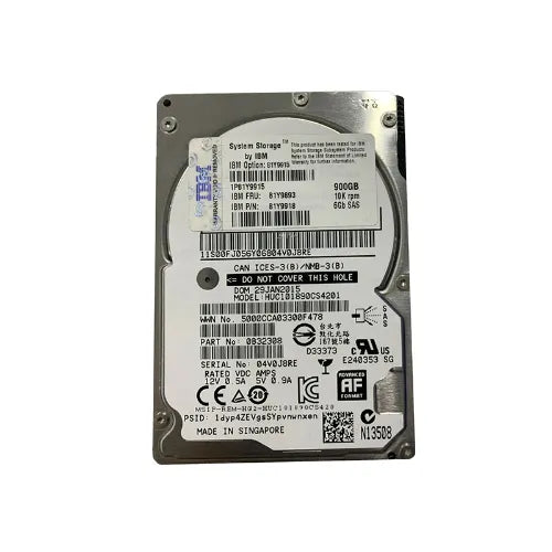 81Y9915-RFB - IBM 900GB 10000RPM SAS 6Gb/s Hot Swappable 2.5-Inch Hard Drive