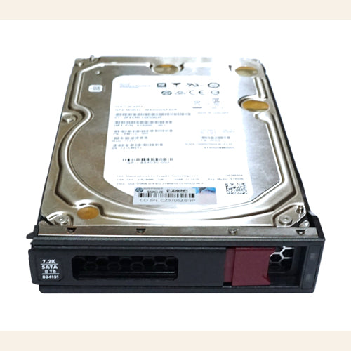 834131-001 HP 8TB SATA 6Gb/s 7200RPM Low Profile Carrier Hot Pluggable 3.5-Inch Hard Drives
