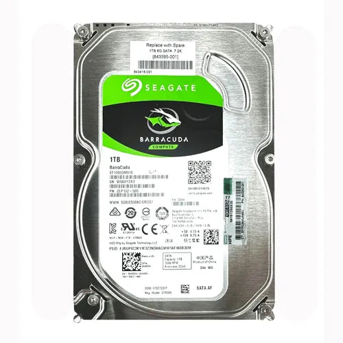 843263-001 HP 1TB 7200RPM SATA 6Gb/s 32MB Cache 3.5-Inch Midline Hard Drive