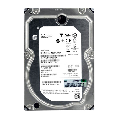 846523-002 HP 2TB 7200RPM SAS 12Gb/s Hot-Pluggable 3.5-Inch Midline Hard Drive for G7 ProLiant Server