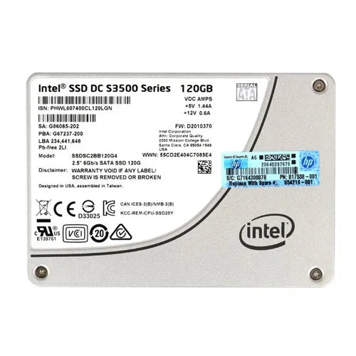 854216-001 HP 120GB Multi-Level Cell SATA 6Gb/s 2.5-Inch Solid State Drive
