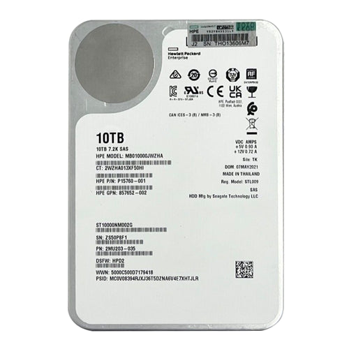 857652-002 HP Midline 10TB 7200RPM SAS 12Gb/s Hot Swappable 3.5-Inch Hard Drive