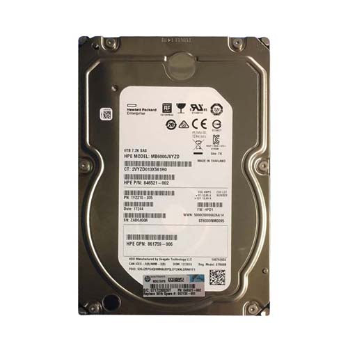 862136-001 HP 6TB SAS 12Gb/s 7200RPM Low Profile Carrier Hot Pluggable 3.5-Inch Hard Drives