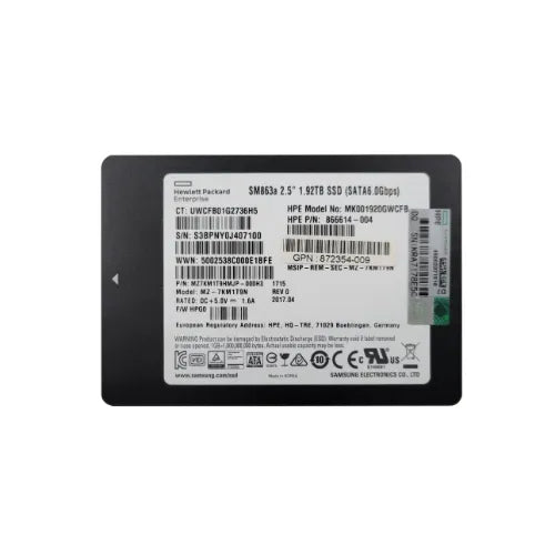 866614-004-NL-HP 1.92TB 3.5 inch MLC 6Gb/s SATA Solid State Drive