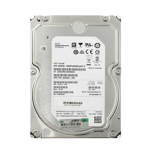 867803-002 HP 4TB 7200RPM SAS 12Gb/s 3.5-Inch Hard Drive