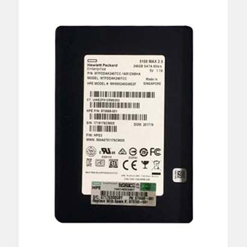 875703-001 HP 240GB SATA 6Gb/s Hot Swappable Mixed Use SFF 2.5-Inch Solid State Drive with Smart Carrier for ProLiant BL460c Gen10