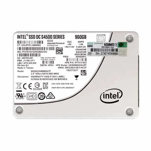 877013-003 HP 960GB Multi-Level Cell SATA 6Gb/s Read Intensive LFF 3.5-Inch Solid State Drive with Hot Pluggable Low Profile Carrier for ProLiant DL20 Gen10