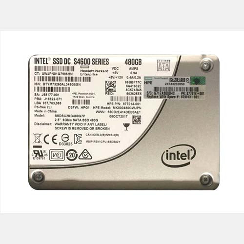 879013-001 HP 480GB SATA 6Gb/s Hot-Pluggable Mixed Use 2.5-Inch Enterprise Solid State Drive for ProLiant Server and Storage Array