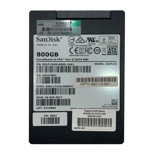 882116-001 HP 800GB SATA 6Gb/s Mixed Use 2.5-Inch Solid State Drive