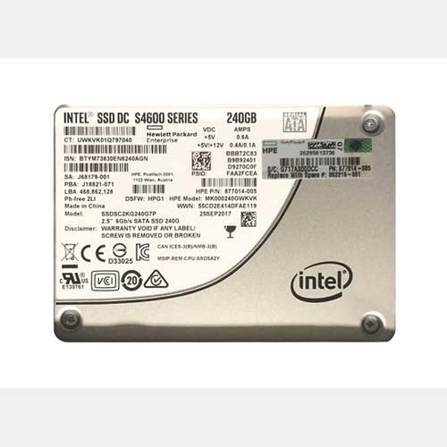 882219-001 HP 240GB SATA 6Gb/s Hot-Pluggable Mixed Use 2.5-Inch Enterprise Solid State Drive for ProLiant Server and Storage Array