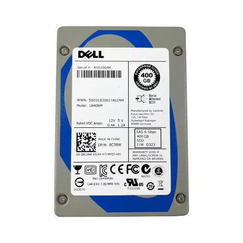 8C38W-GEN-Dell 400GB 2.5 inch MLC 6Gb/s SAS Solid State Drive