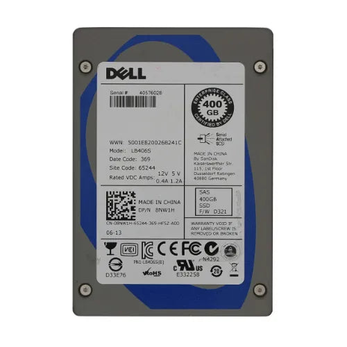 8NW1H-CLE-Dell 400GB 2.5 inch SLC 6Gb/s SAS Solid State Drive