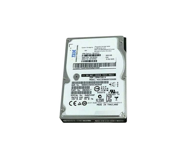90Y8751 IBM 600GB 10000RPM SAS 6Gb/s Hot Swappable 2.5-Inch Hard Drive
