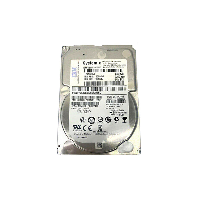 90Y8957 - IBM 500GB 7200RPM SAS 6GB/s 2.5-inch SFF G2 Hot Swapable Hard Drive with Tray