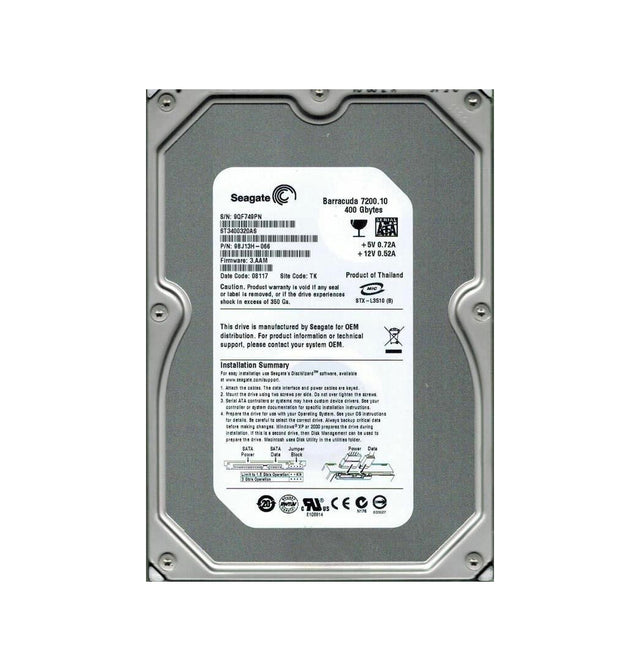 9BJ13H-066 - Seagate 400GB 7200RPM SATA 3Gb/s 8MB Cache 3.5-inch Hard Drive