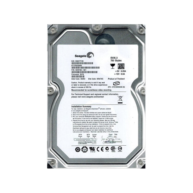 9DM156-501 - Seagate SV35.3 750GB 7200RPM SATA 3Gb/s 32MB Cache 3.5-inch Hard Drive