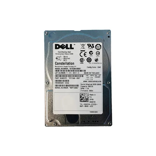 9FY246-050-DELL - Dell Constellation 500GB 7200RPM SAS 6Gb/s 16MB Cache (CE) 2.5-Inch Nearline Hard Drive