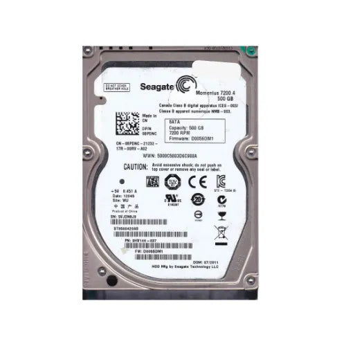 9HV144-037-DELL - Dell Momentus 7200.4 Series 500GB 7200RPM SATA 3Gb/s 16MB Cache (CE) 2.5-Inch Hard Drive