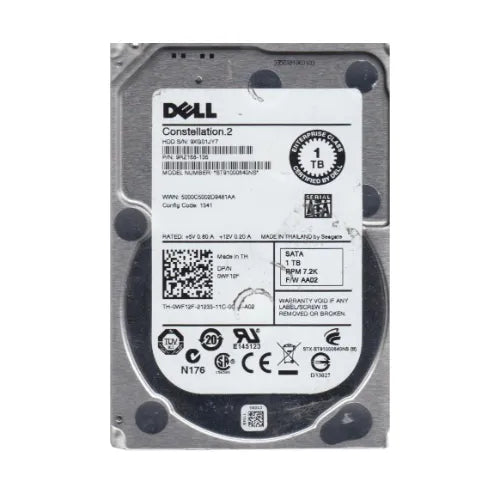 9RZ168-136-DELL - Dell Constellation.2 Series 1TB 7200RPM SATA 6Gb/s 64MB Cache (CE) 2.5-Inch Hard Drive