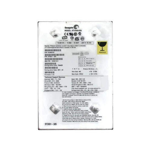 9Y3001-305-1 - Seagate 40GB 5400RPM IDE Ultra ATA/100 (ATA-6) 2MB Cache 3.5-Inch Hard Drive