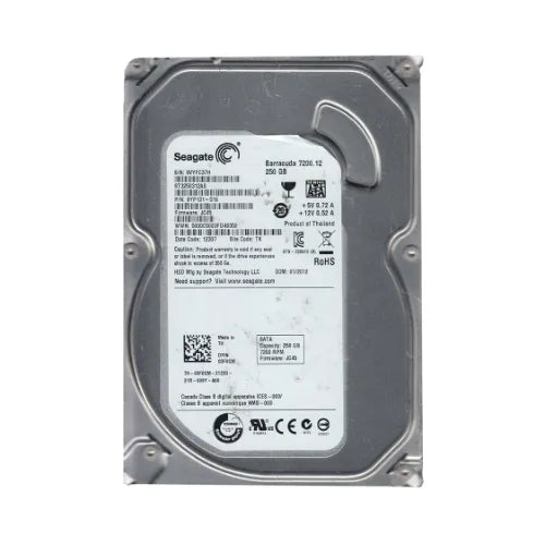 9YP131-516-DELL - Dell 250GB 7200RPM SATA 3Gb/s 8MB Cache 3.5-Inch Hard Drive
