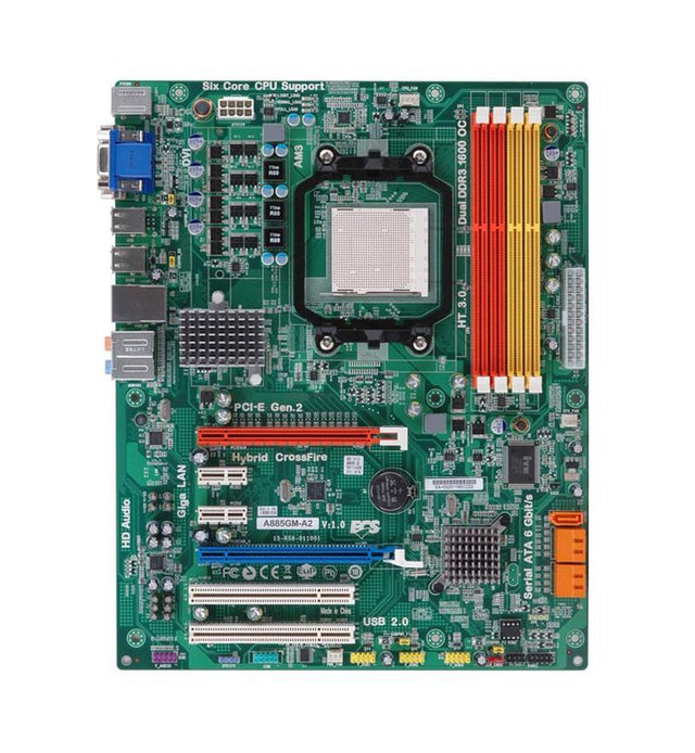 A885GMA2 ECS Am3 880g 2dr3 SATA6 Atx (Refurbished)