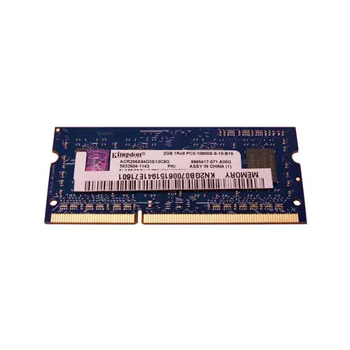 ACR256X64D3S13C9G - Kingston 2GB DDR3-1333MHz PC3-10600 non-ECC Unbuffered CL9 204-Pin SoDimm Single Rank x8 Memory Module