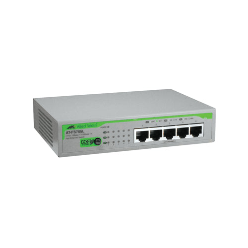 AT-FS705L-40 Allied Telesis FS700 Series 5 x Ports 10/100Base-TX Rack-mountable Layer 2 Unmanaged Fast Ethernet Network Switch