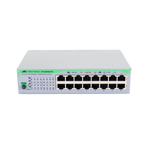 AT-GS900/16-20 Allied Telesis GS900 Series 16 x Ports 1000Base-T Rack-mountable Layer 2 Unmanaged Gigabit Ethernet Network Switch